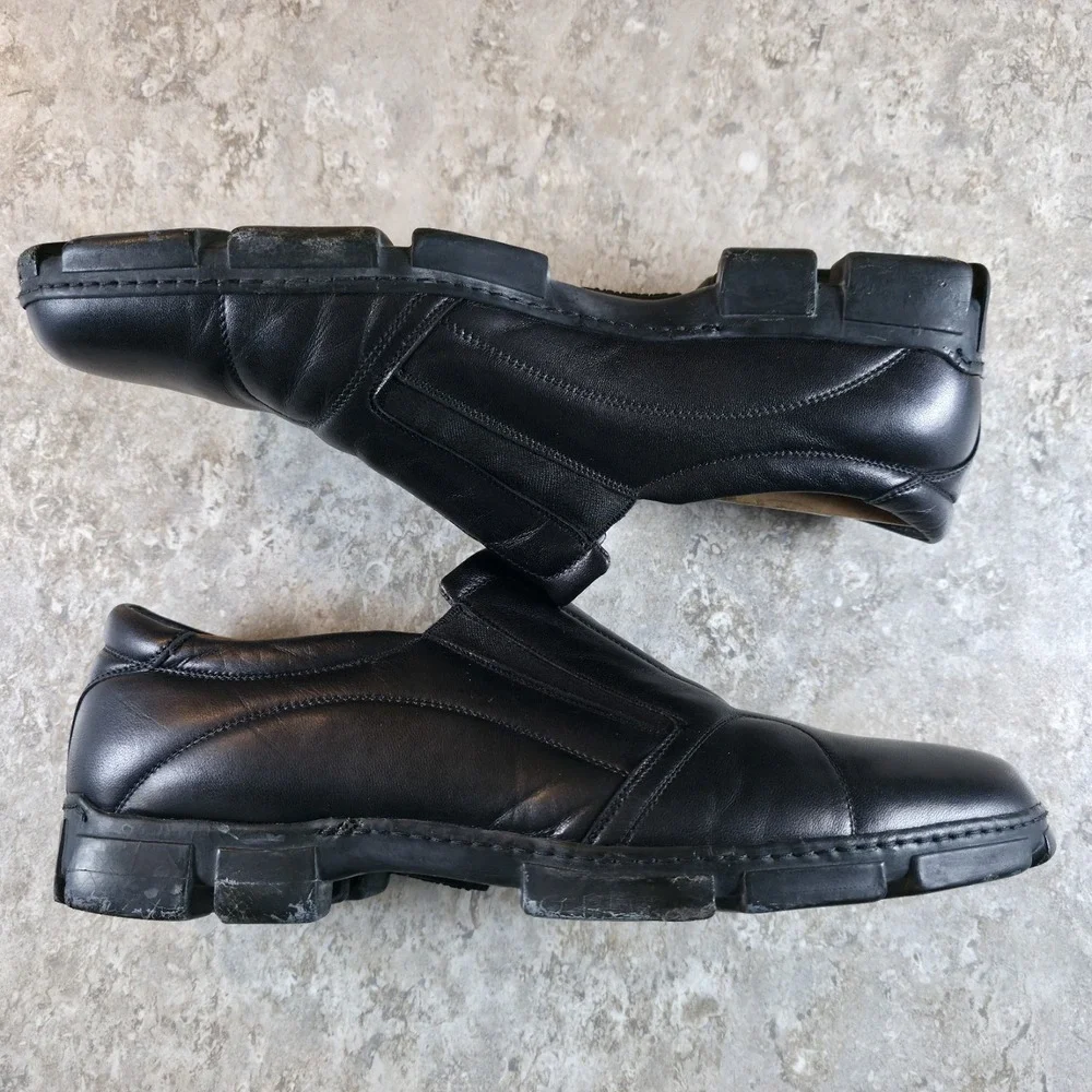 Bruno Magli Slip On Faumo Shoes Mens 11.5 Black Leather Loafers Dress *Read Desc
